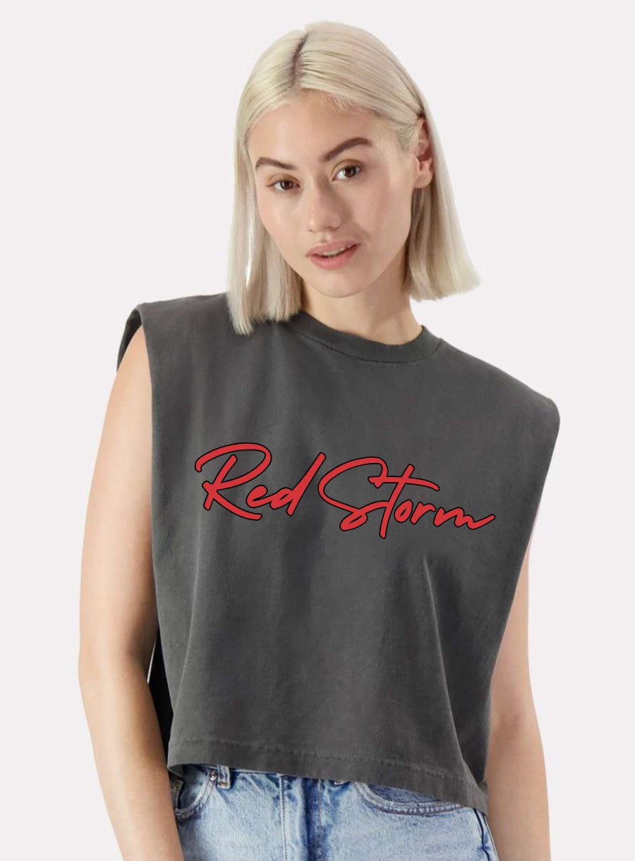Messy Red Storm Muscle Tee
