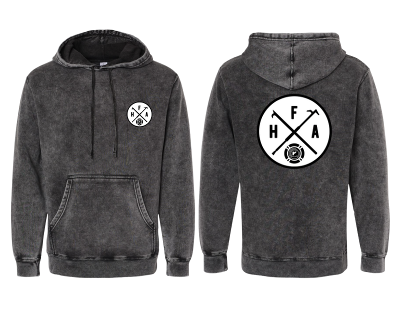 HFA Black Mineral Wash Hoodie