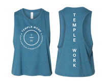 Load image into Gallery viewer, TW Round Logo Razorback Crop Tank
