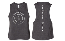 Load image into Gallery viewer, TW Round Logo Razorback Crop Tank
