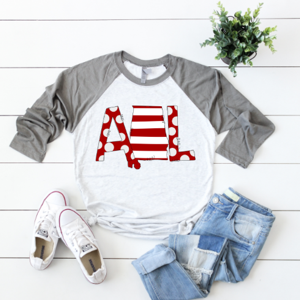 Adult Red & White State Tee