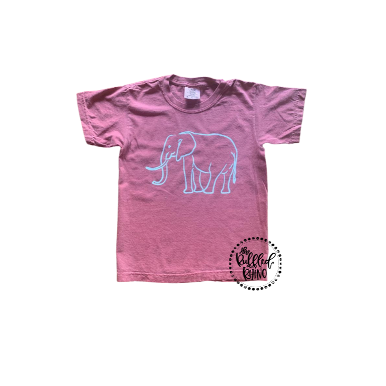 Youth Comfort Color Elephant Sketch Tee